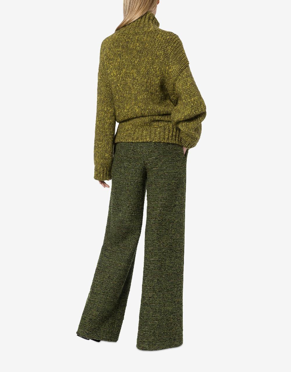 Alberta Ferretti Pantalone Oversize In Tweed Bottonato