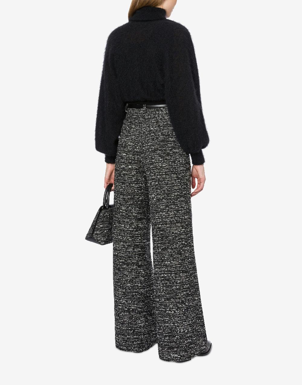 Alberta Ferretti Pantalone Oversize In Tweed Bottonato