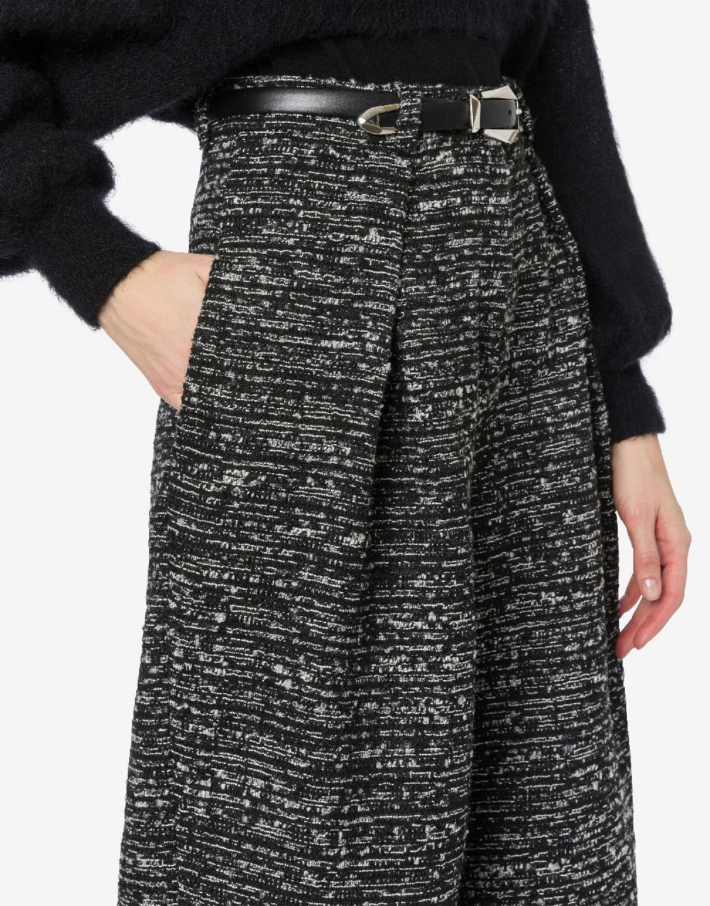 Alberta Ferretti Pantalone Oversize In Tweed Bottonato