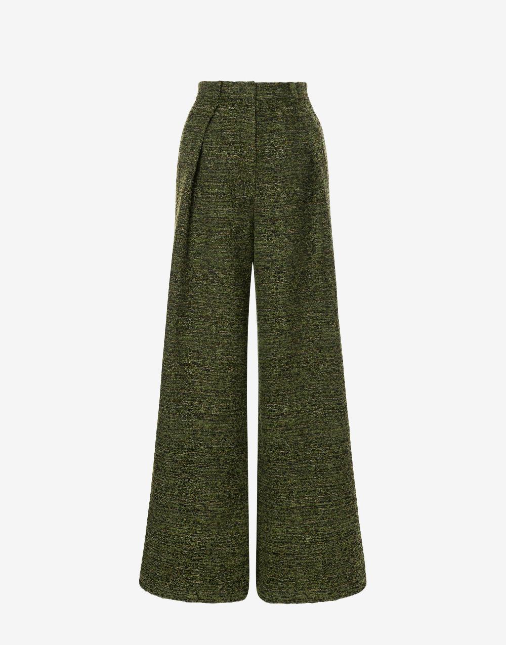 Alberta Ferretti Pantalone oversize in tweed bottonato