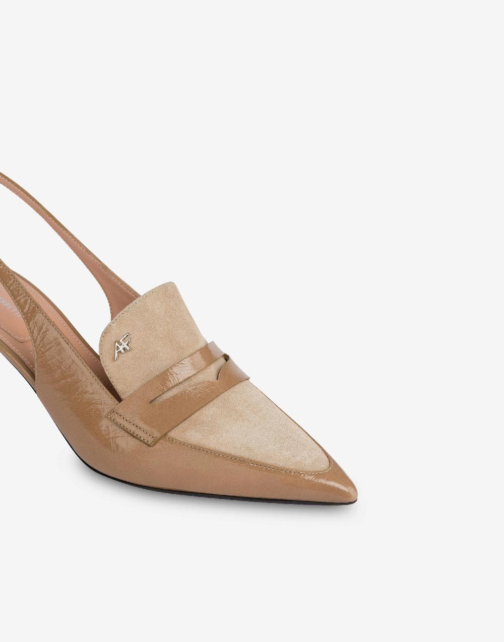 Alberta Ferretti Slingback In Vitello E Camoscio Penny