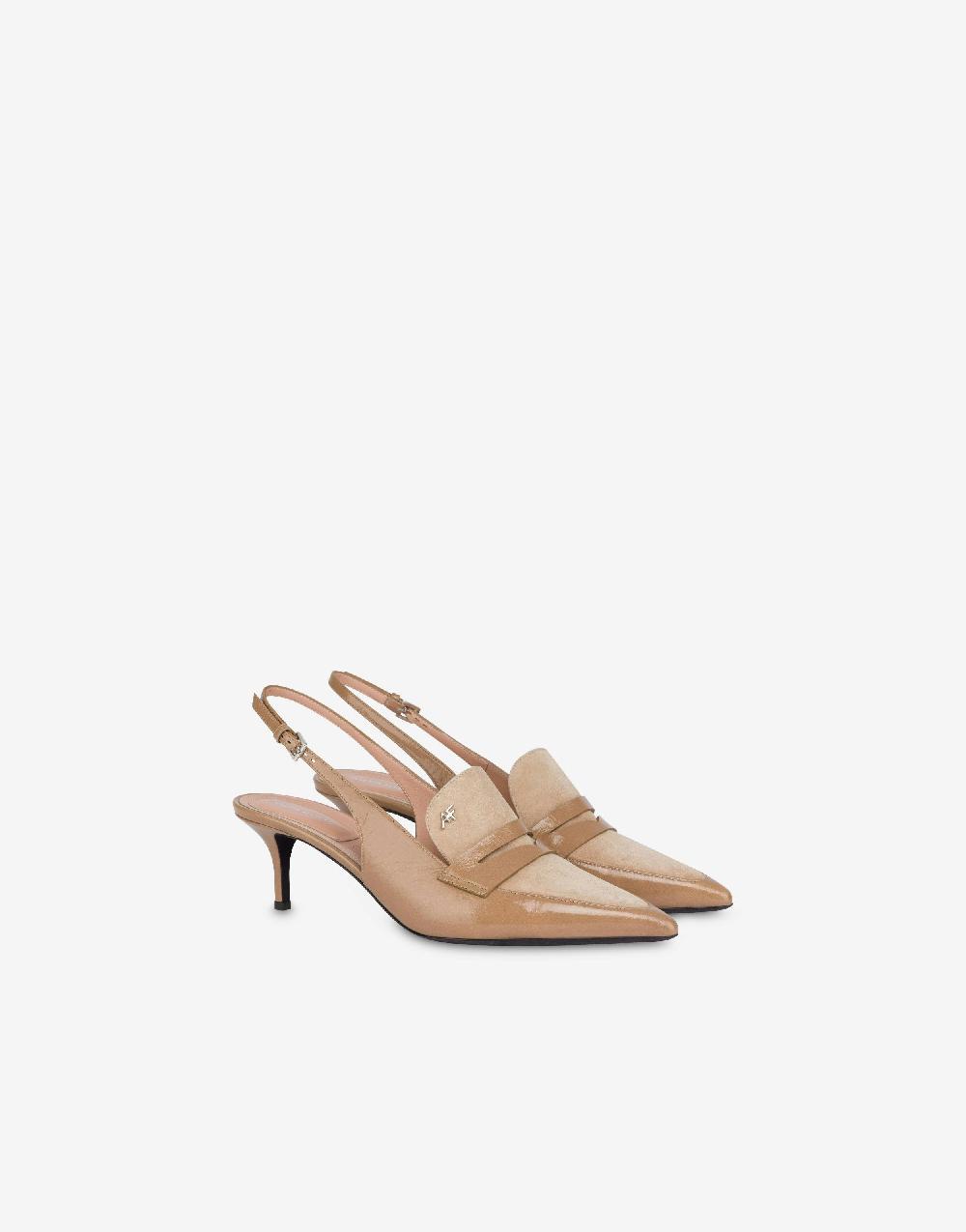 Alberta Ferretti Slingback in vitello e camoscio Penny