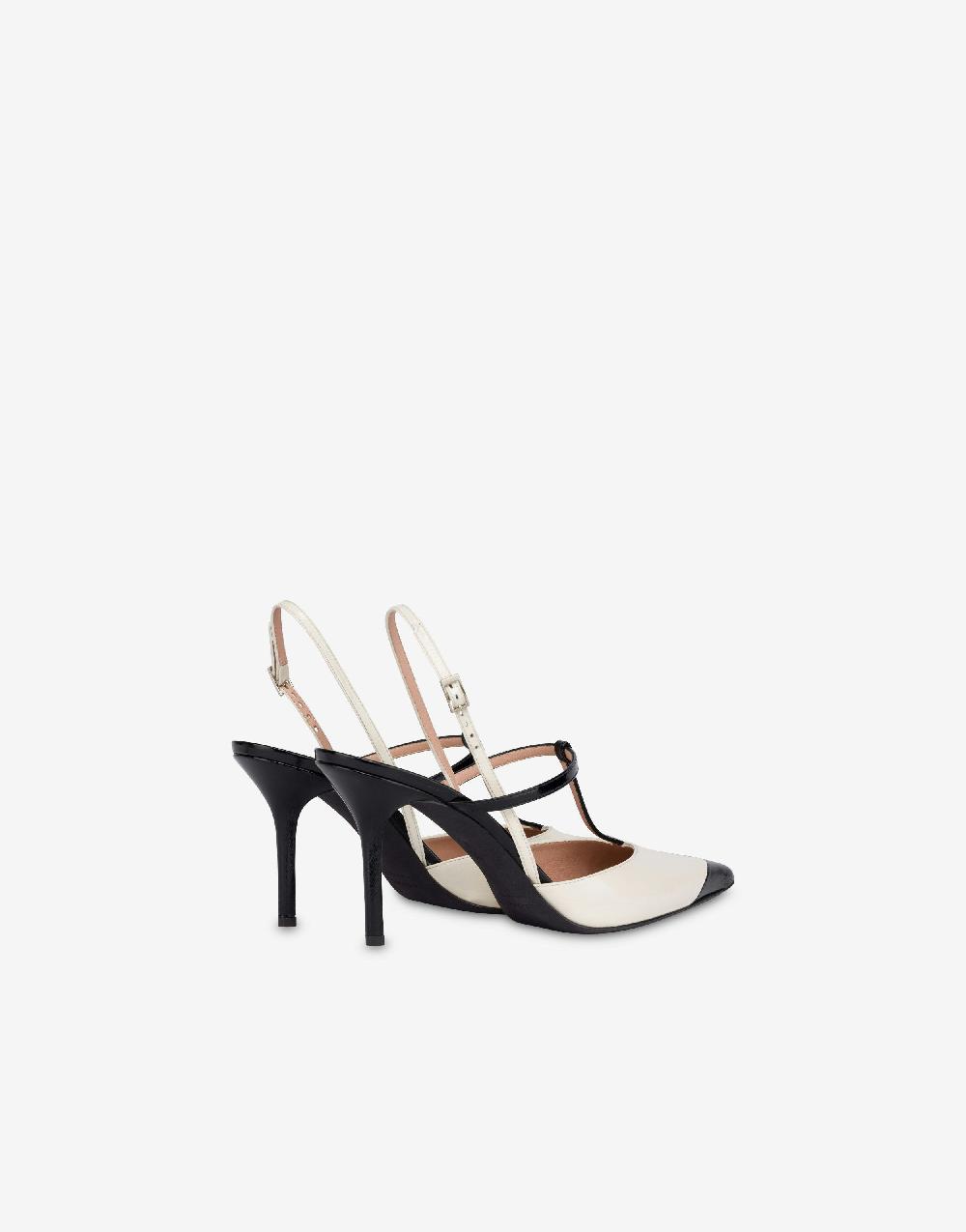 Alberta Ferretti Slingback In Vitello Lucido Bicolor 90's