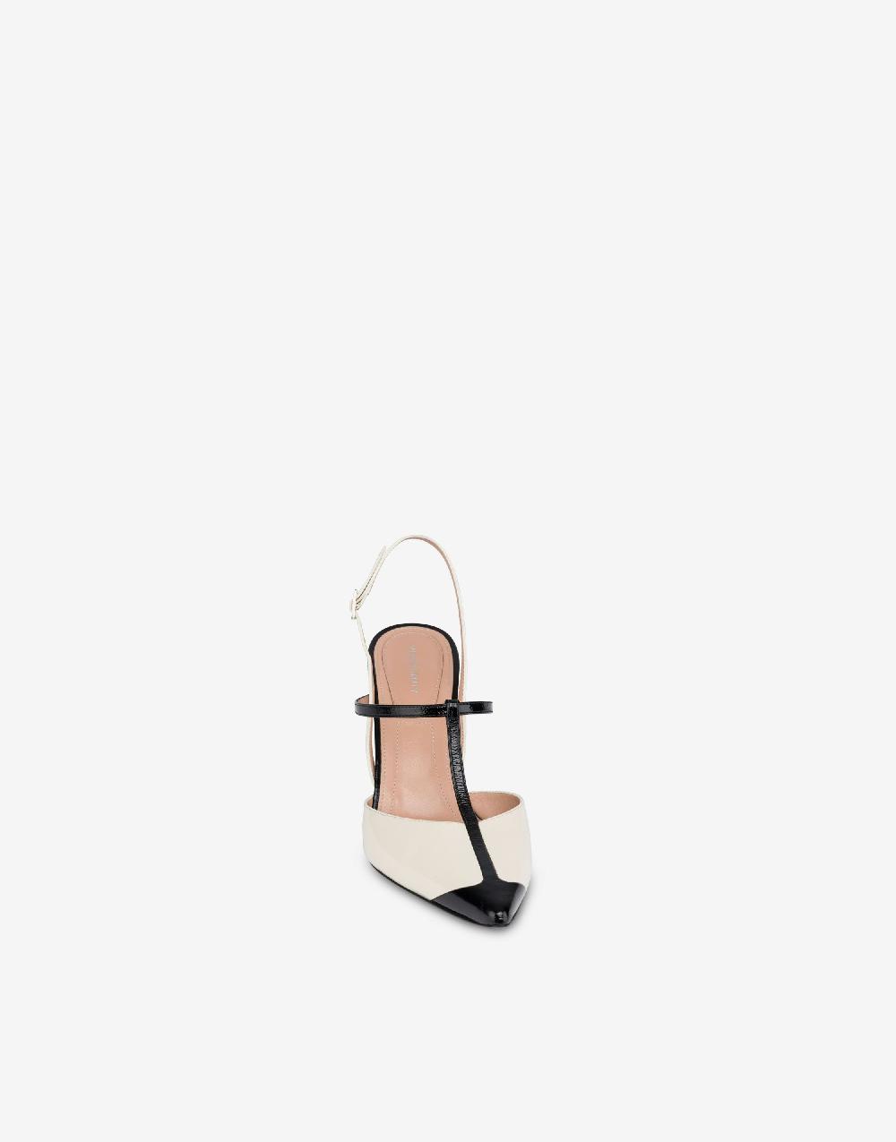 Alberta Ferretti Slingback In Vitello Lucido Bicolor 90's