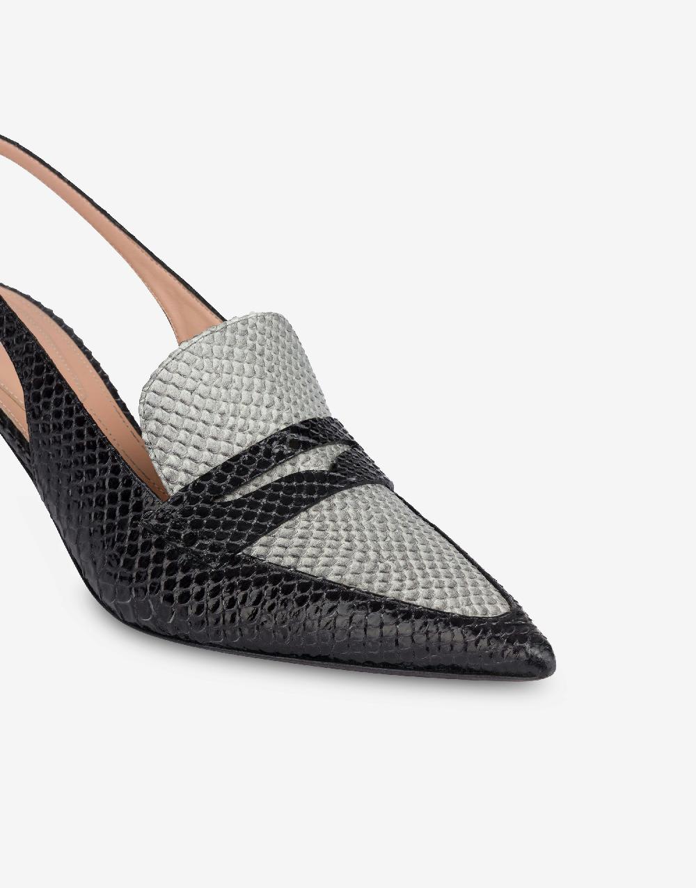 Alberta Ferretti Slingback In Vitello Stampa Pitone Bicolor Degradé