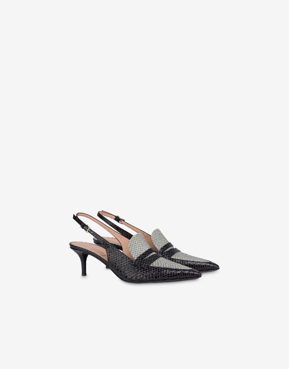 Alberta Ferretti Slingback in vitello stampa pitone bicolor degradé