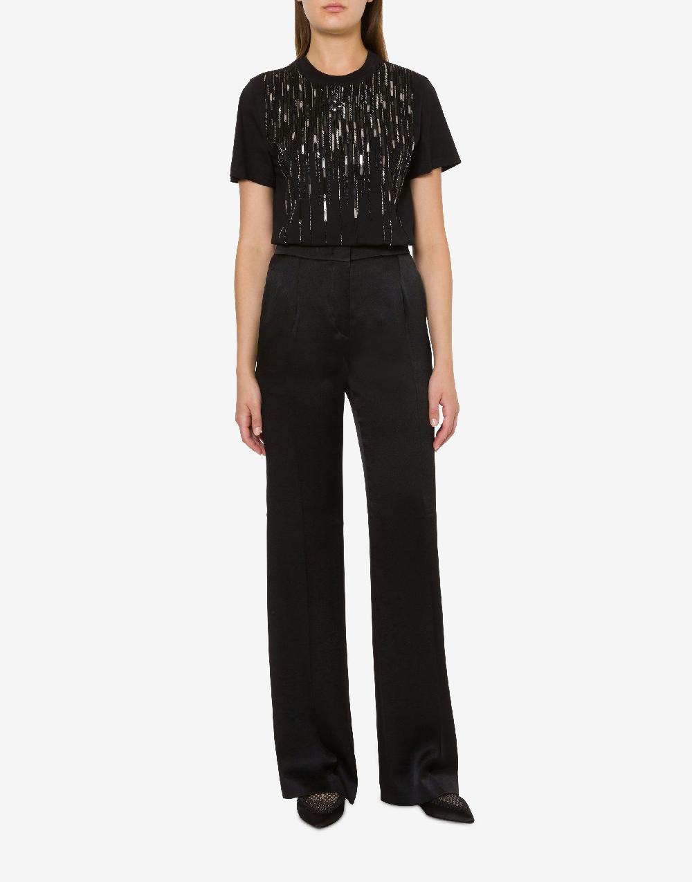 Alberta Ferretti T-shirt Con Perline E Paillettes Degradé