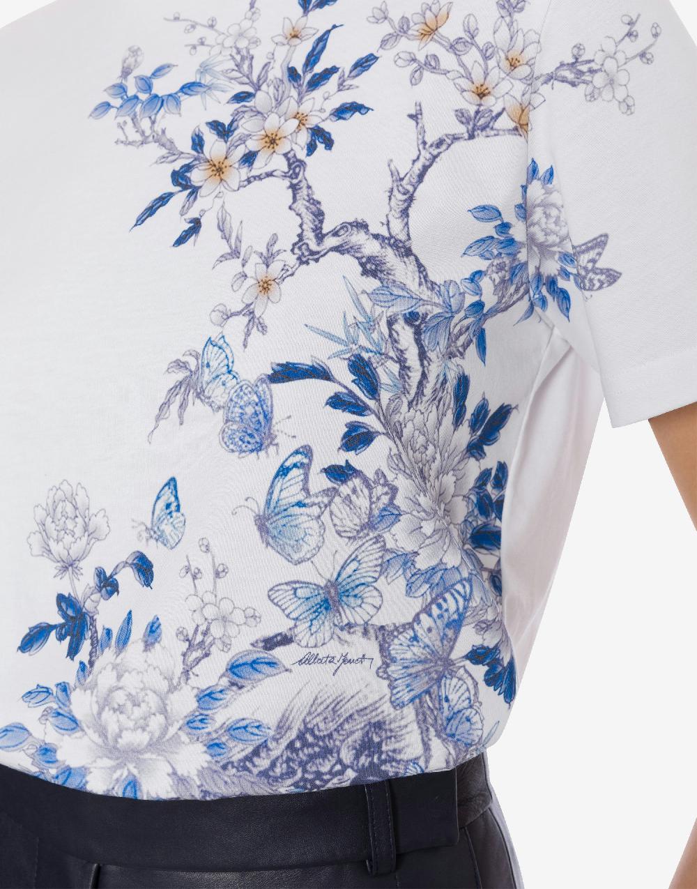 Alberta Ferretti T-shirt In Jersey Con Stampa Ciliegio E Farfalle