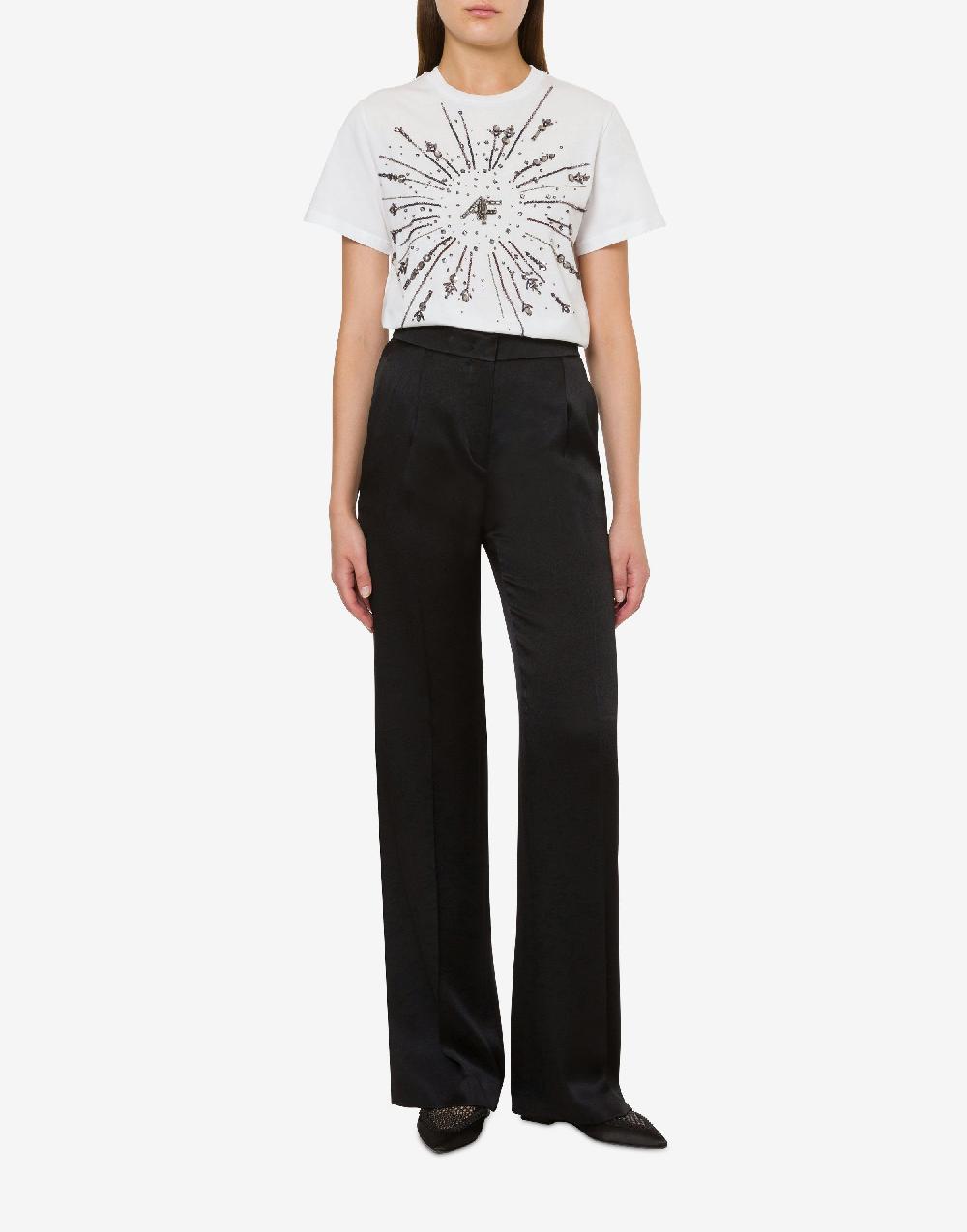 Alberta Ferretti T-shirt In Jersey Organico Con Ricamo