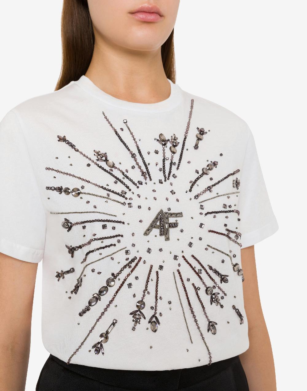 Alberta Ferretti T-shirt In Jersey Organico Con Ricamo