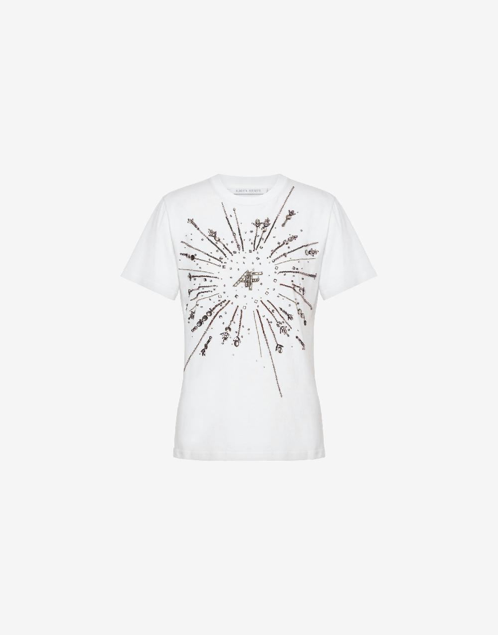 Alberta Ferretti T-shirt in jersey organico con ricamo