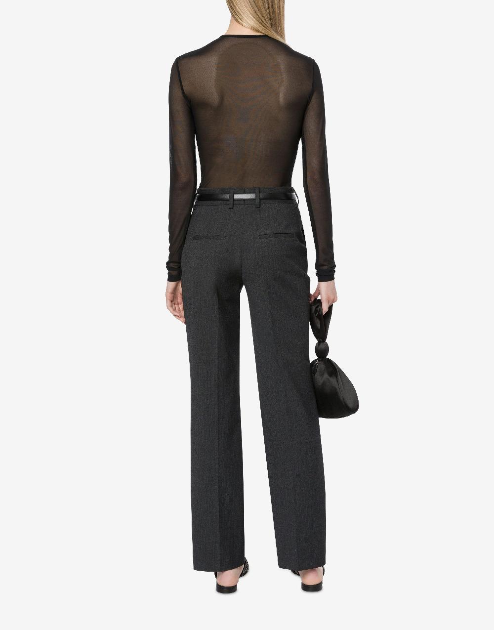 Alberta Ferretti T-shirt In Tulle Stretch Con Strass E Perline