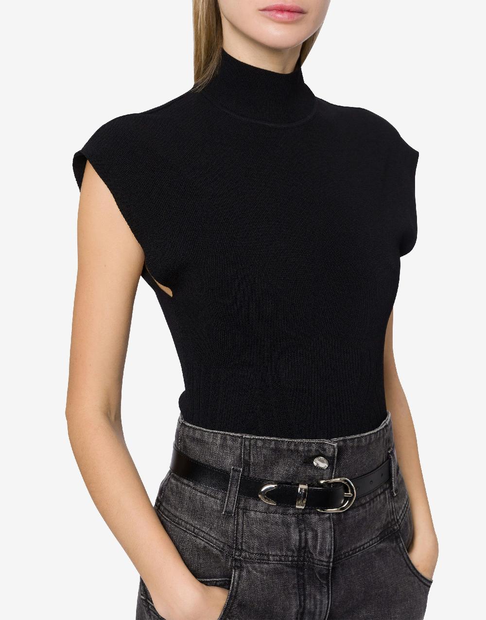 Alberta Ferretti Top A Collo Alto In Maglia Stretch