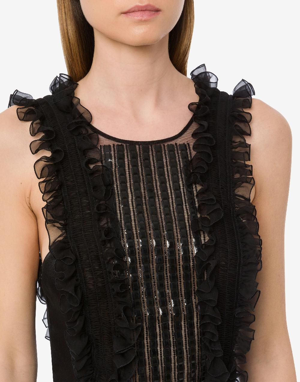 Alberta Ferretti Top In Chiffon Organico Con Colletto Staccabile