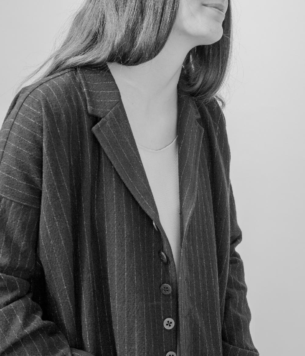 Album Di Famiglia Art. 16W#4584 LONG COAT GESSATO