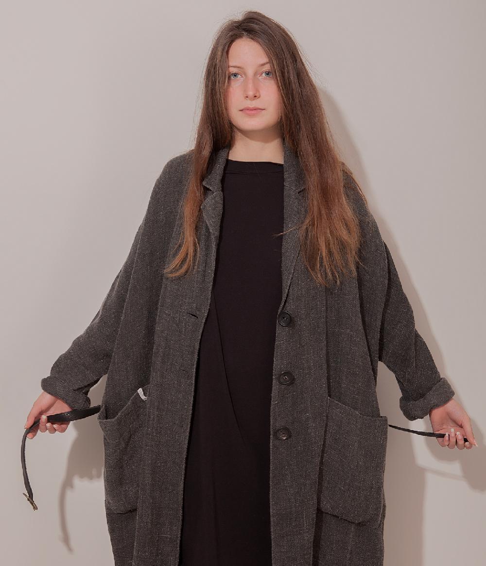 Album Di Famiglia Art. 17S#4588 LINEN COAT + BELT