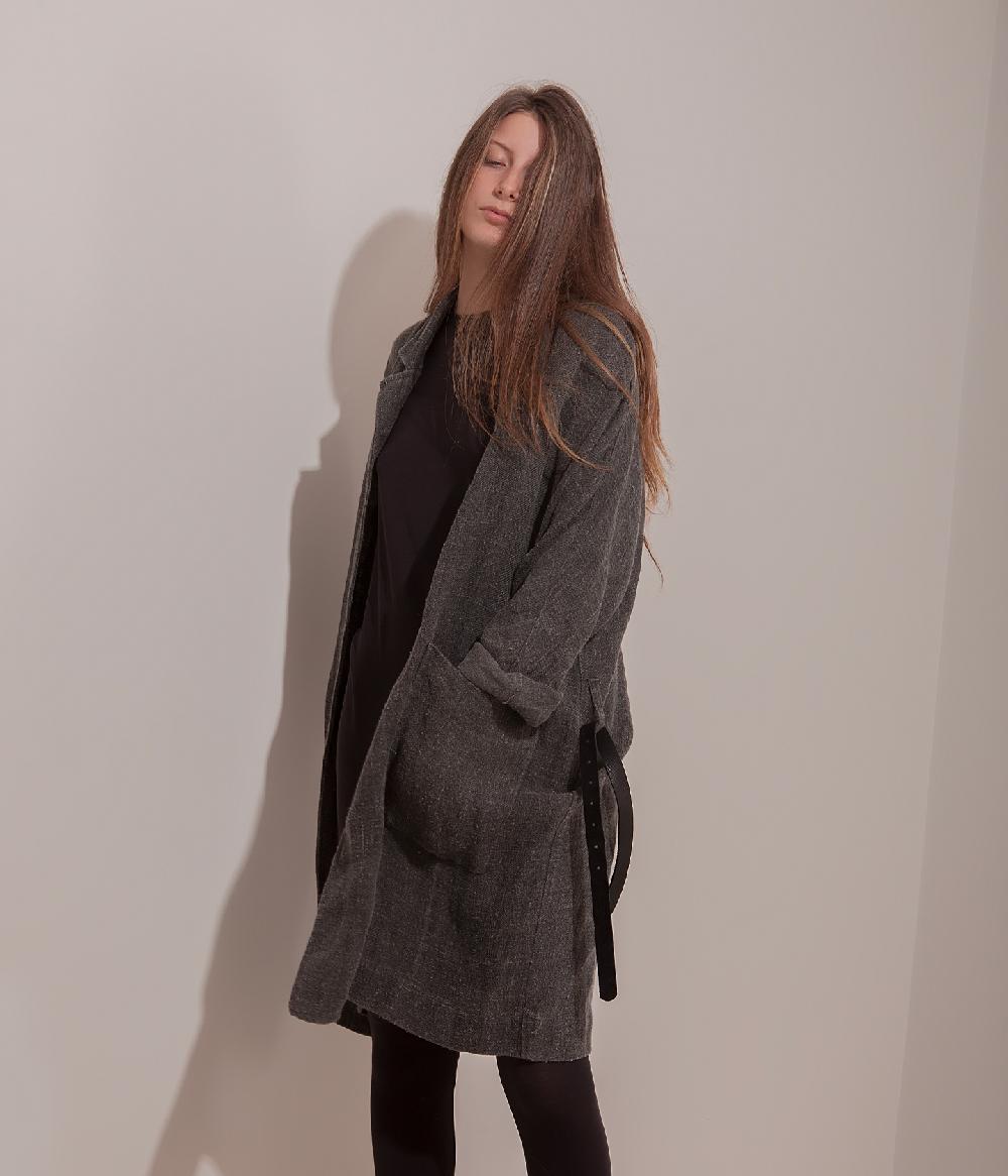 Album Di Famiglia Art. 17S#4588 LINEN COAT + BELT