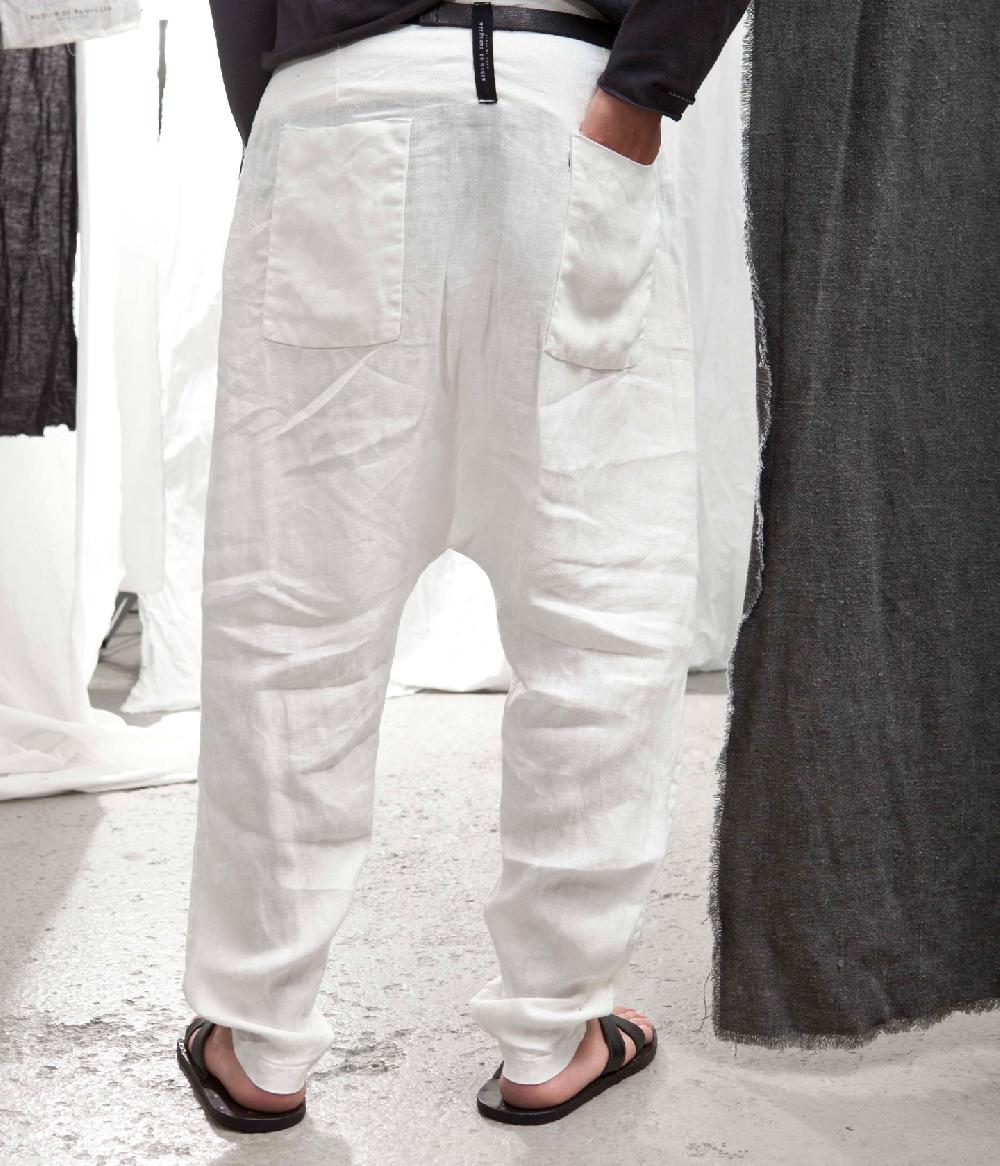 Album Di Famiglia Art. 15S23_100 PANTALONE INCROCIO LINO