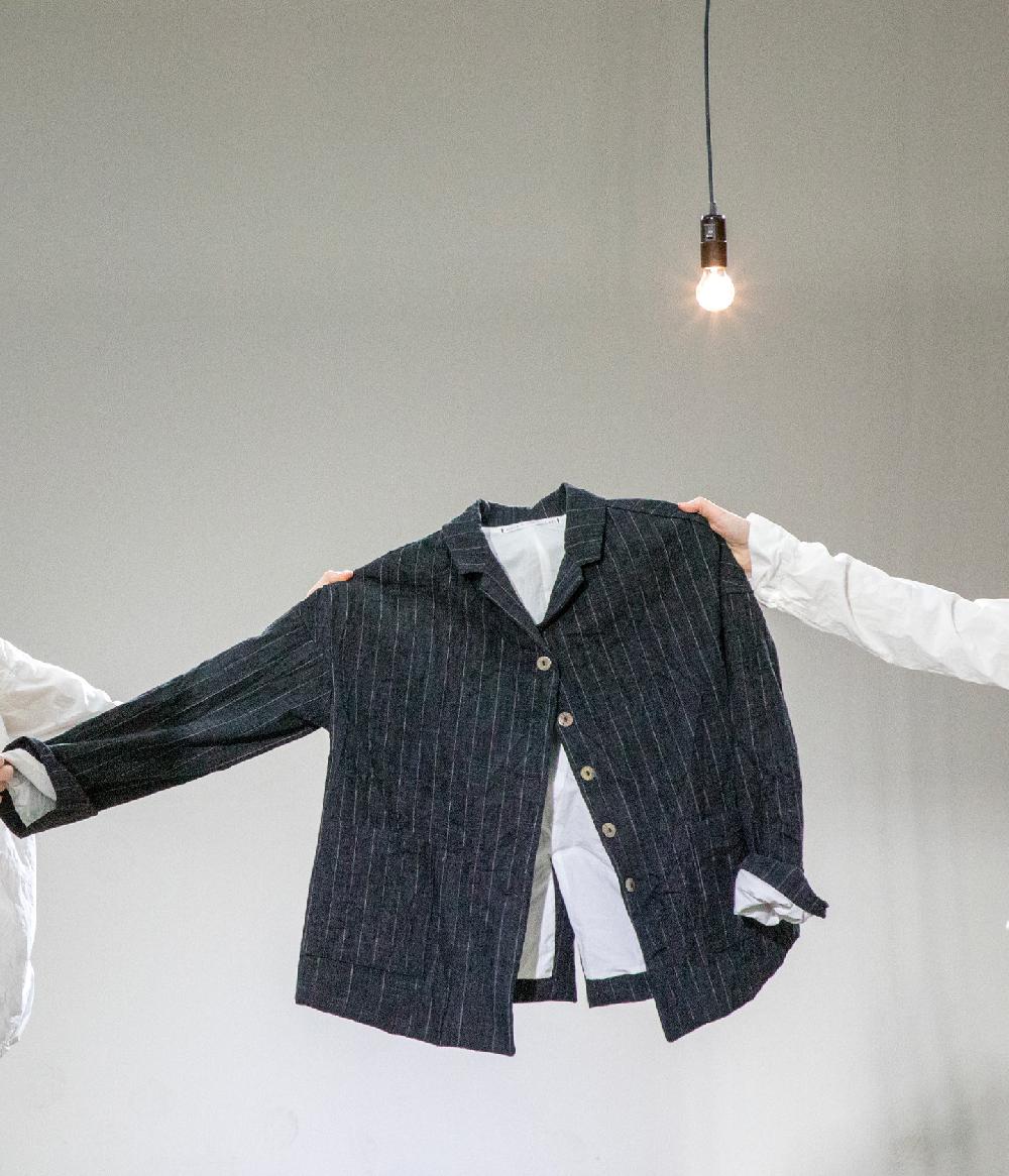 Album Di Famiglia Art. 22W#4255 PINSTRIPED LOOSE BLAZER