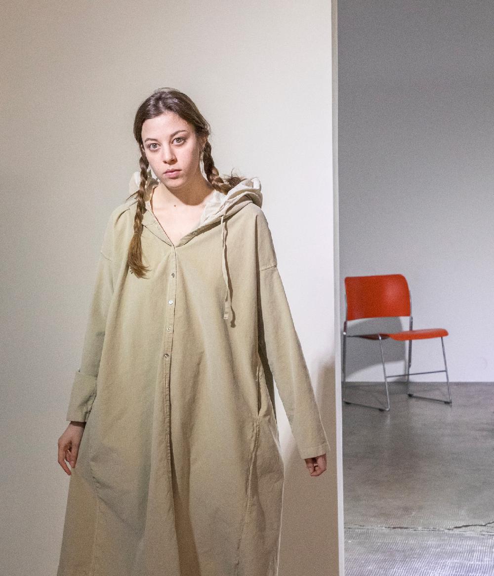 Album Di Famiglia Art. 22W31_171 VELVET HOODED DRESS