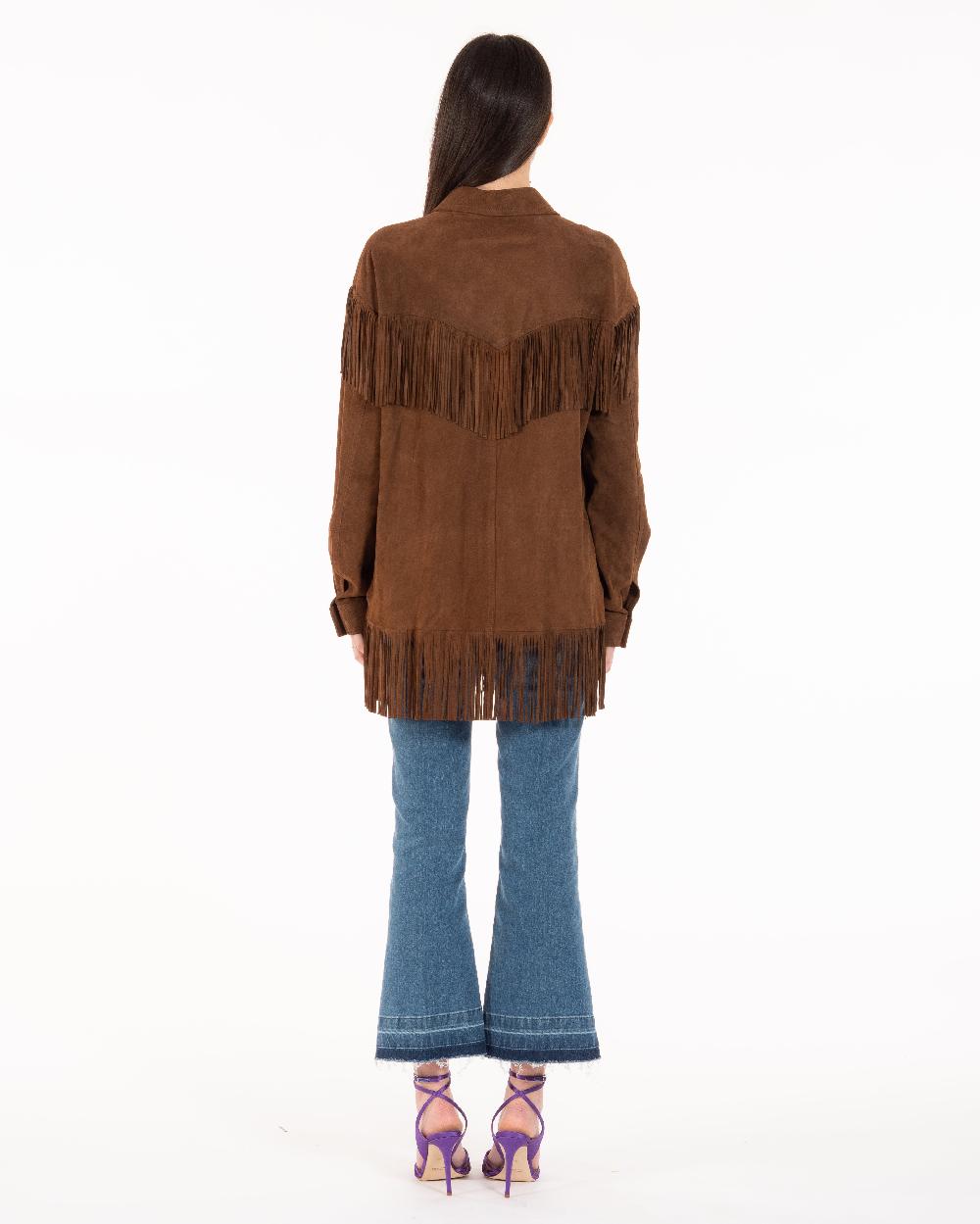 Alessandra Chamonix PAIGE COGNAC / GIACCA CON FRANGE