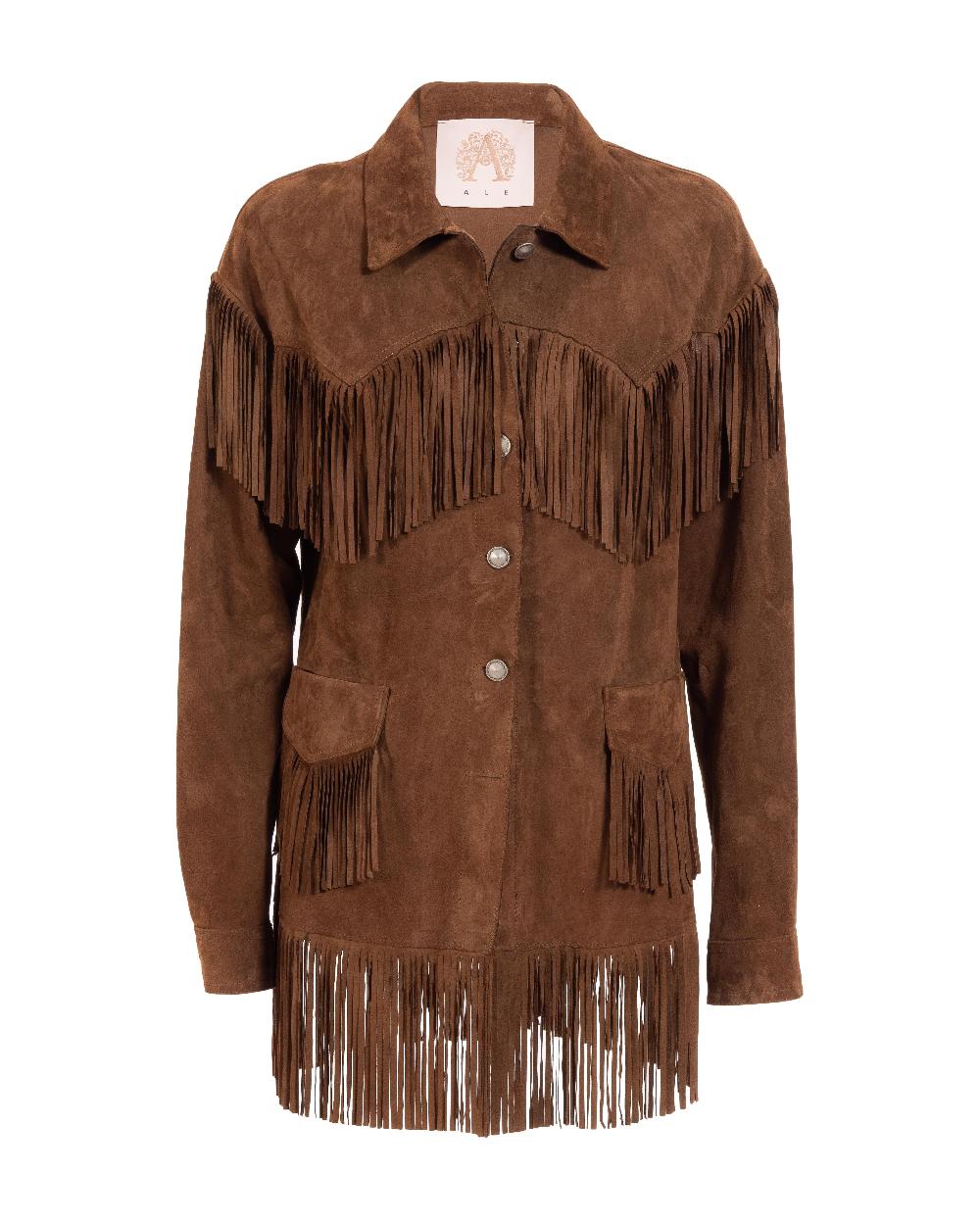 Alessandra chamonix PAIGE COGNAC / GIACCA CON FRANGE