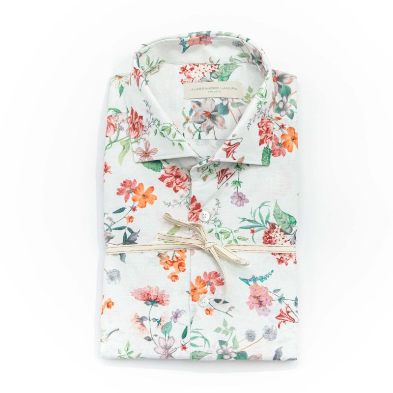 Alessandro Lamura Camicia Floreale Collo Francese