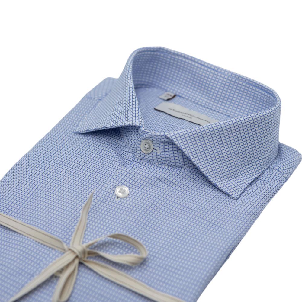 Alessandro Lamura Camicia Microfantasia Bianco-Blu