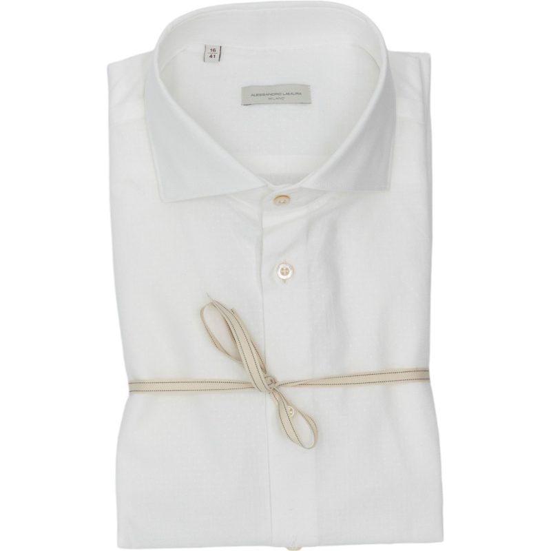 Alessandro Lamura Camicia Microfantasia Bianco Alessandro Lamura Camicia Microfantasia Bianco
