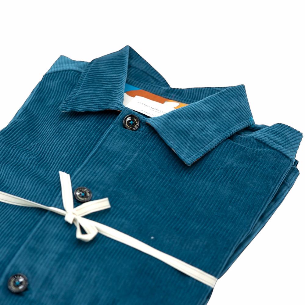 Alessandro Lamura Camicia Overshirt Blu A Coste