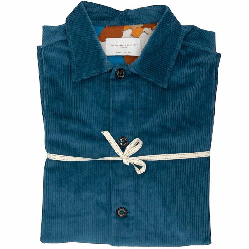 Alessandro Lamura Camicia Overshirt Blu a Coste Alessandro Lamura Camicia Overshirt Blu a Coste