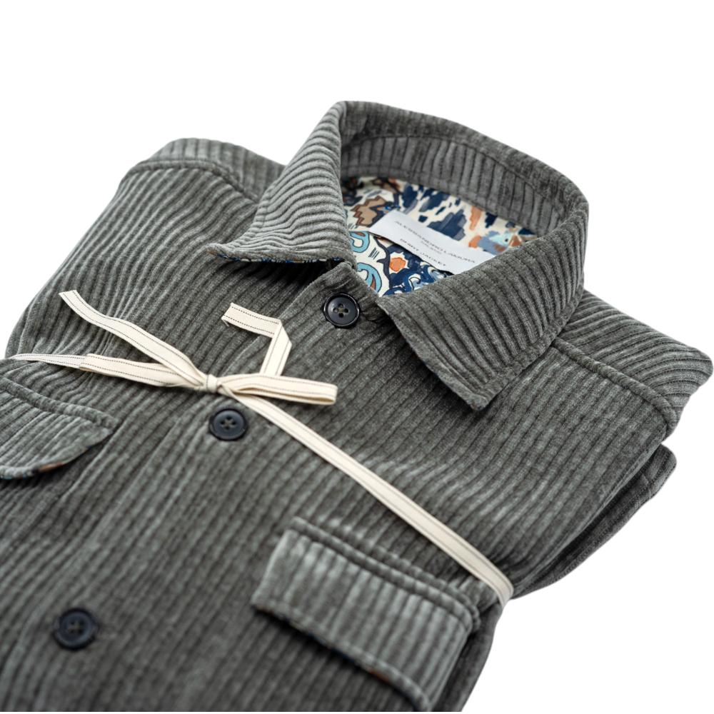 Alessandro Lamura Camicia Overshirt Grigia A Coste