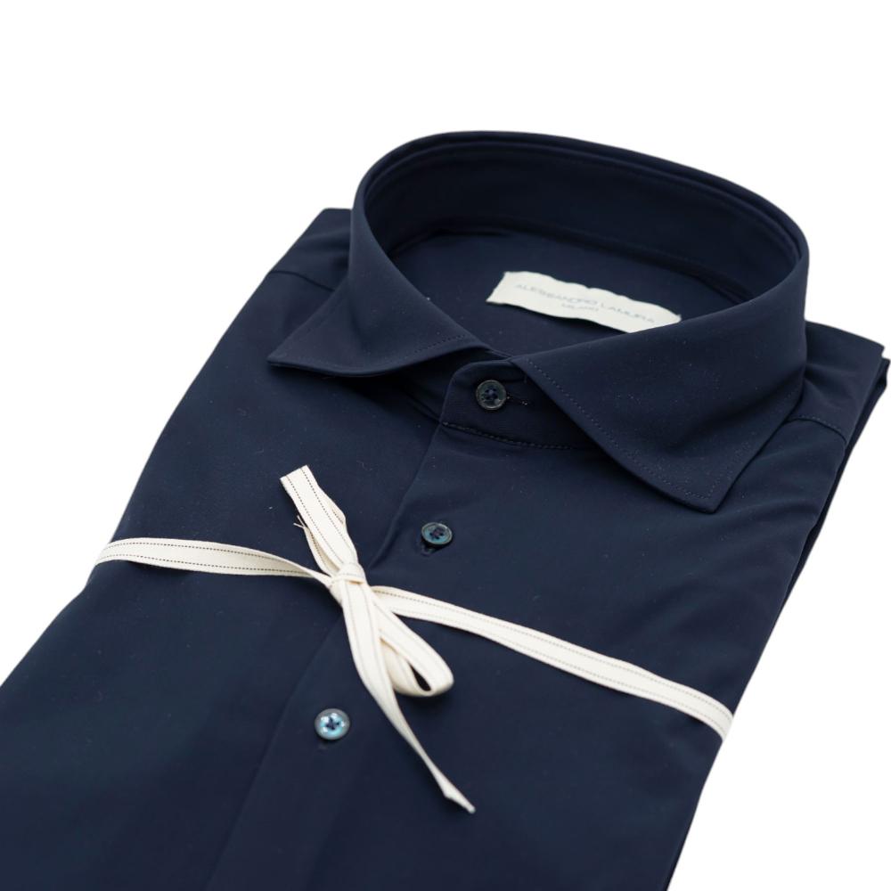 Alessandro Lamura Camicia Tinta Unita Blu Notte