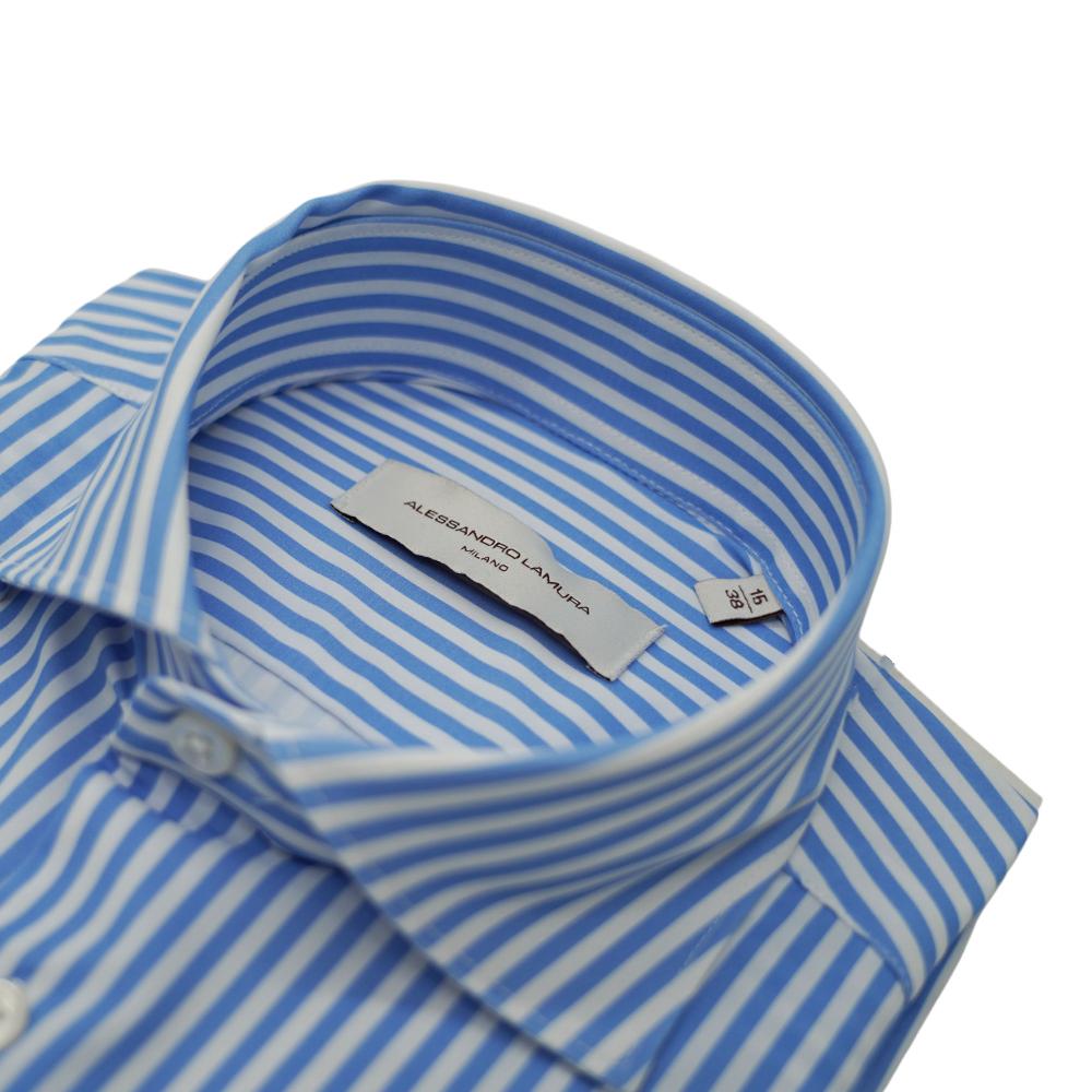 Alessandro Lamura Camicia A Righe Bianche E Azzurre