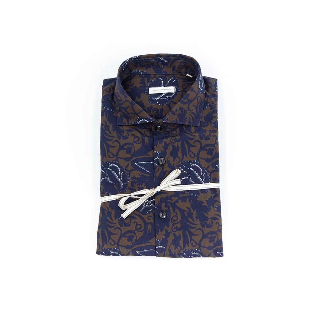 Alessandro Lamura Camicia Di Cotone Digital Print – Collo Francese