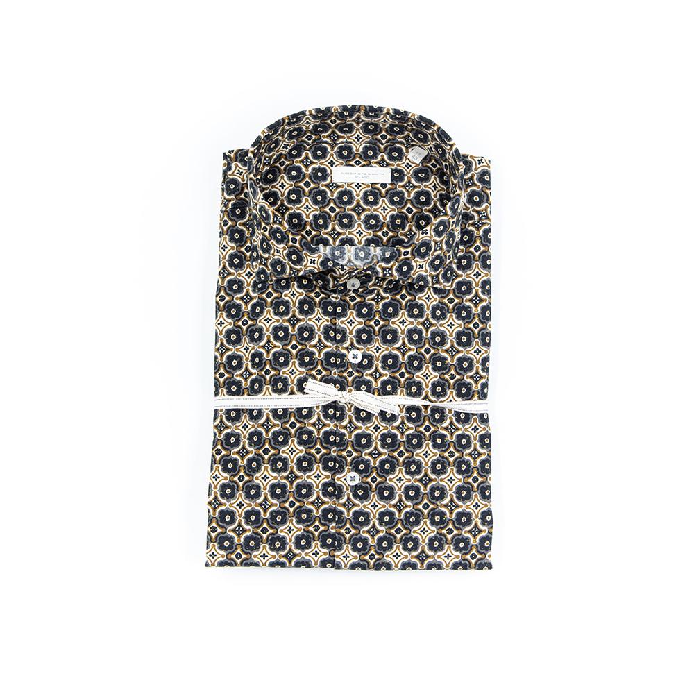 Alessandro Lamura Camicia Di Cotone Stampa Geometrica – Collo Francese