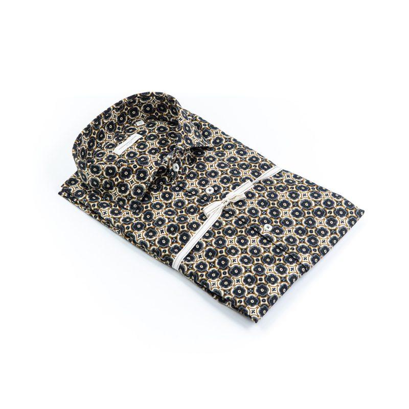 Alessandro Lamura Camicia Di Cotone Stampa Geometrica – Collo francese