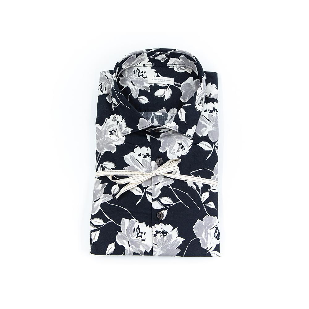 Alessandro Lamura Camicia Di Cotone Stampa Rose – Collo Italiano
