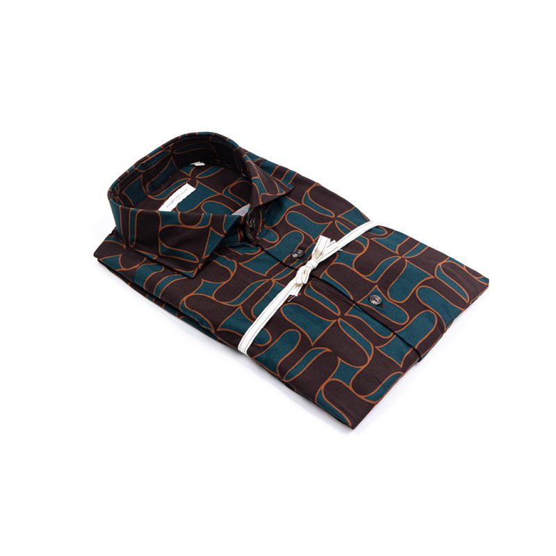 Alessandro Lamura Camicia Di Viscosa Stampa Geometrica – Collo francese