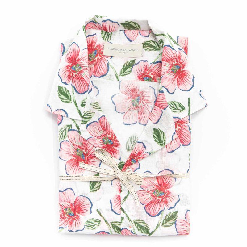 Alessandro Lamura Camicia Estiva Floreale Collo Hawaii