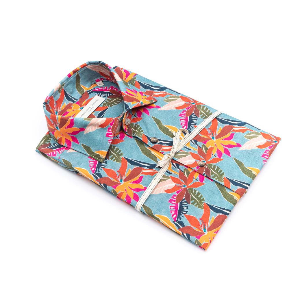 Alessandro Lamura Camicia Fantasia Uomo Con Collo Italiano