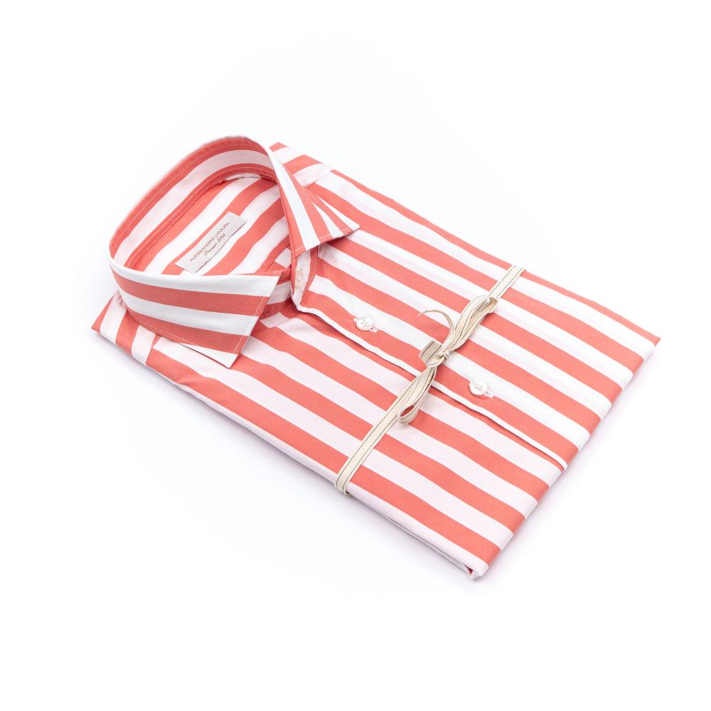 Alessandro Lamura Camicia In Cotone Rigata Collo Francese