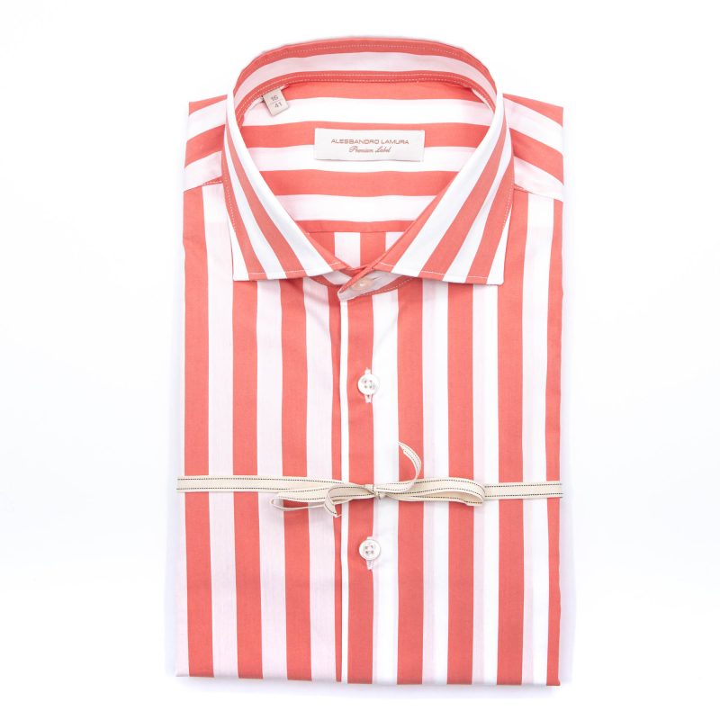 Alessandro Lamura Camicia In Cotone Rigata Collo Francese