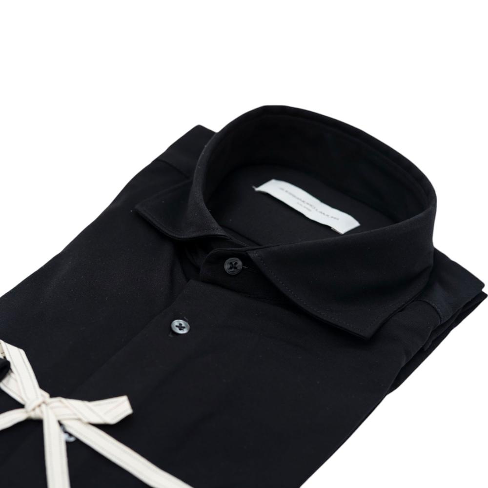 Alessandro Lamura Camicia In Maglina Nero Tinta Unita