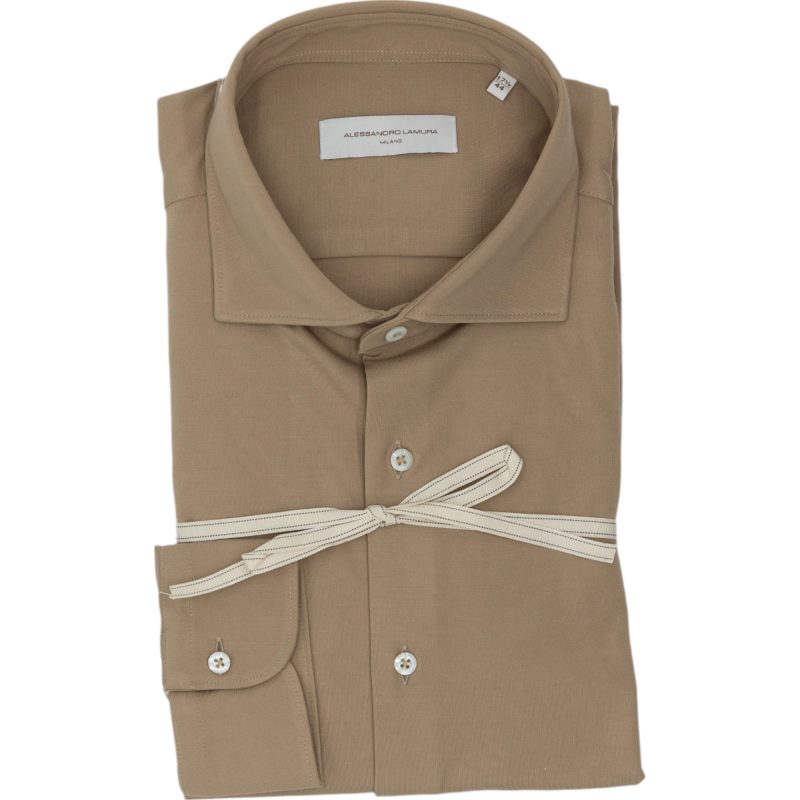 Alessandro Lamura Camicia in Maglina Sabbia Tinta Unita Alessandro Lamura Camicia in Maglina Sabbia Tinta Unita
