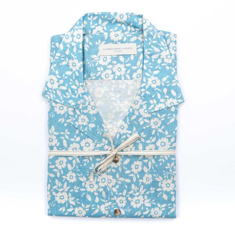 Alessandro Lamura Camicia Mezza Manica Hawaiana Floreale