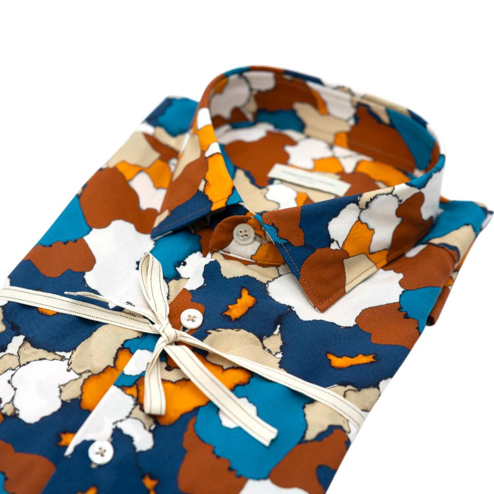 Alessandro Lamura Camicia Multicolore Con Fantasia Astratta