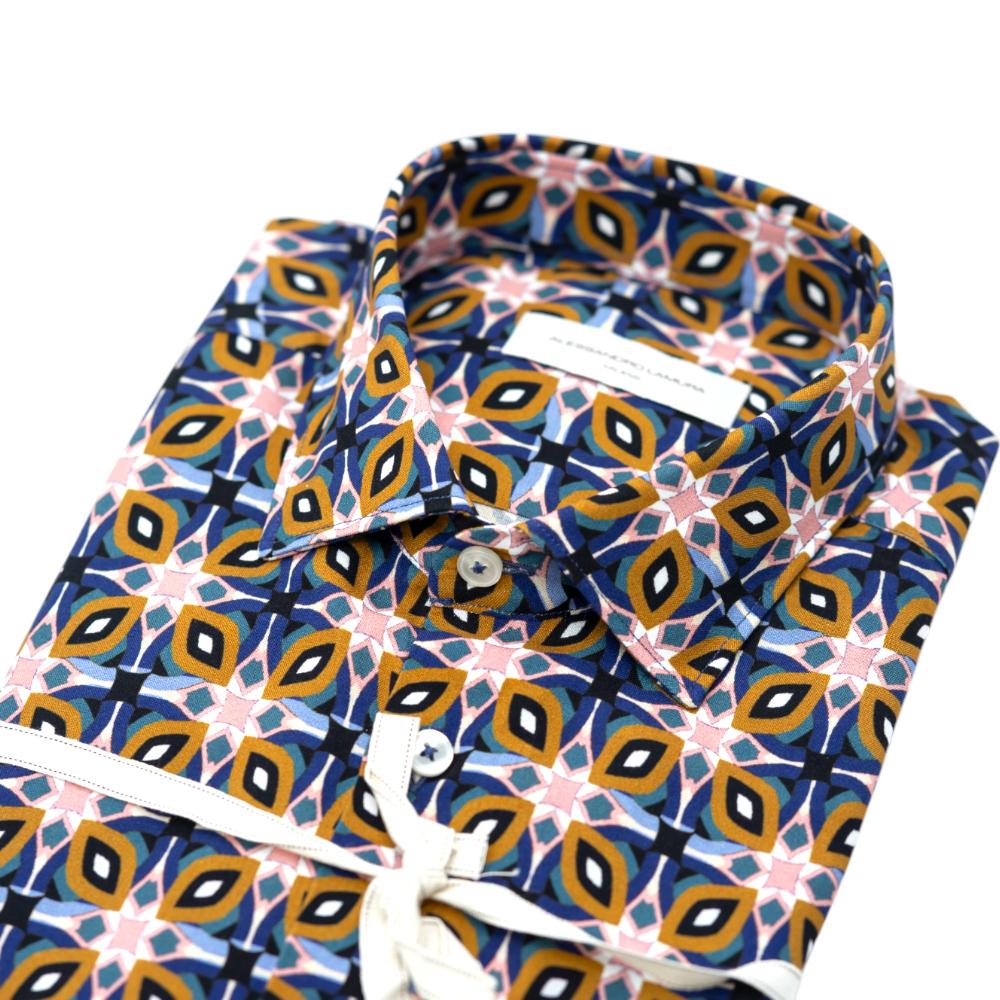 Alessandro Lamura Camicia Multicolore Con Motivo Geometrico