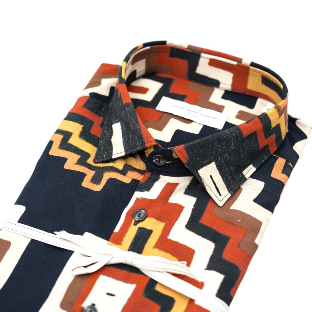 Alessandro Lamura Camicia Multicolore Con Motivo Geometrico Audace