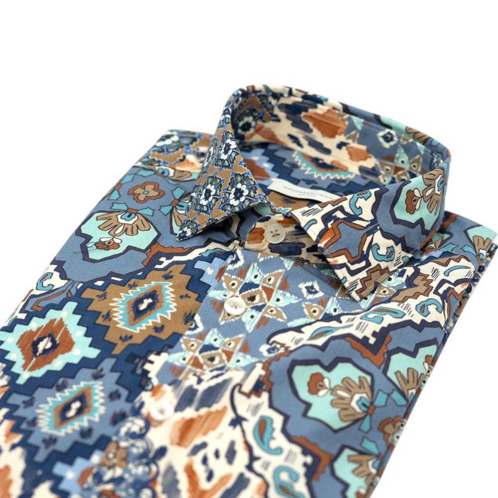 Alessandro Lamura Camicia Multicolore Con Motivo Geometrico Etnico